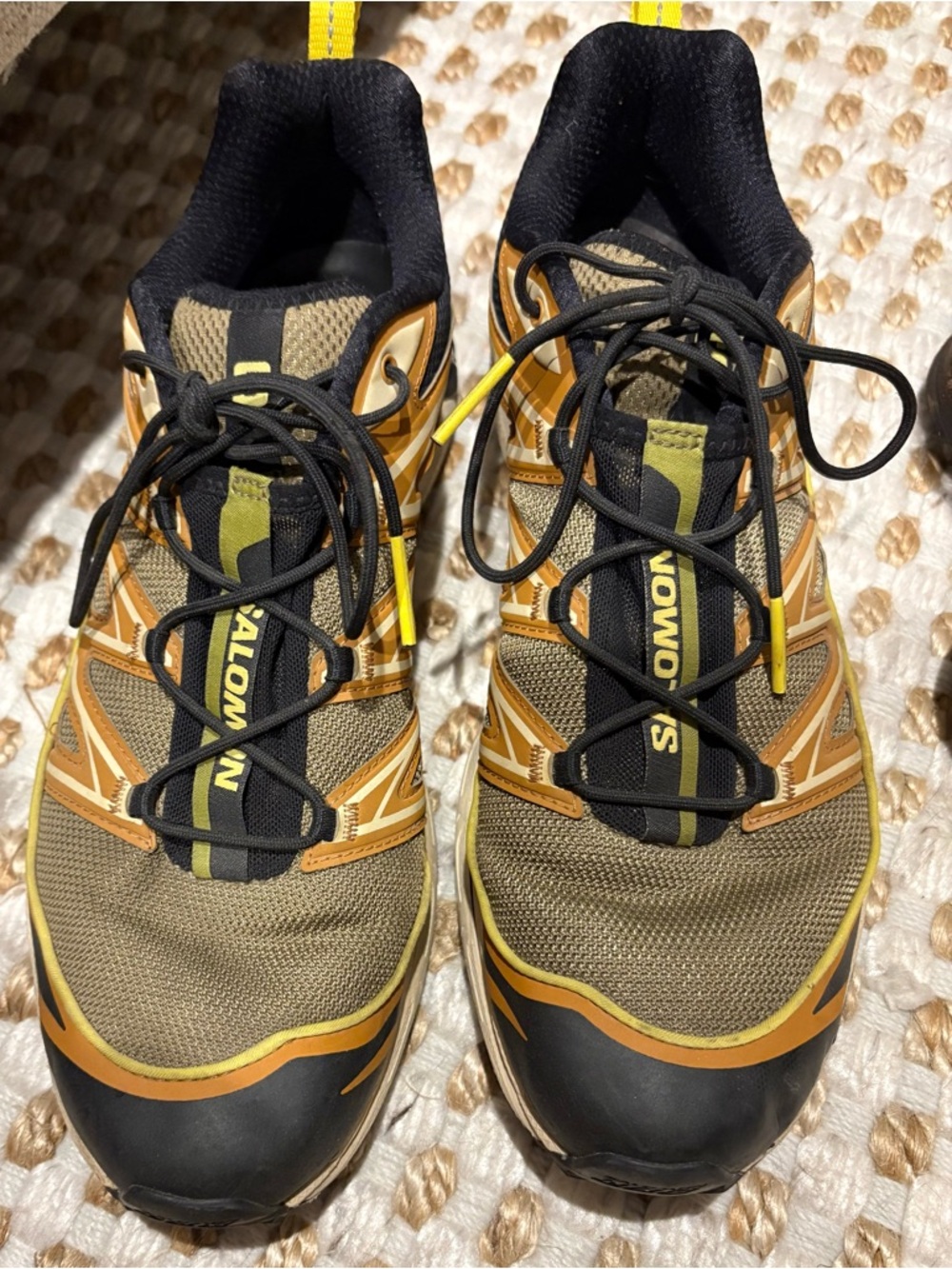 Salomon Olive and Yellow Trail Running Shoes